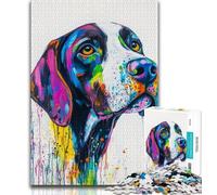 Puzzle 1000 pièces Braques allemands à Poil Court Aquarelle pour Adolescents et Adultes Un Jeu Stimulant, idéal comme Cadeau pour Toute la Famille (50x75cm)