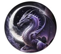 Puzzle 1000 pièces Brave Dragon, Puzzle Rond 1000 pièces, idéal pour Les fêtes, Les Anniversaires et Les soirées Jeux en Famille (Taille 67,5 x 67,5 cm)