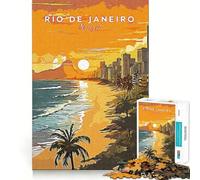 Puzzle 1000 pièces Brésil Rio de Janeiro Jeu de réflexion Amusant et Facile à Assembler,idéal pour Les Moments de détente et de créativité,à décorer pour Noël (38x52cm)