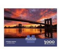 Puzzle 1000 Pièces Brooklyn Bridge Sunset-3 Puzzle Adulte, Casse-tête, Découpe De Précision, Cadeau Unique pour Anniversaire Et Noël 70x50cm/1000pcs