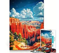Puzzle 1000 pièces Bryce Canyon Affiche Artistique Bords impeccables Casse-tête Amusant Cadeau de détente Jeu Cadeau d'anniversaire Artistique (50x75cm)