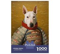 Puzzle 1000 Pièces Bull Terrier The Samurai Puzzles pour Adultes, Jouet, Décoration Murale, Course De Vitesse Manuelle, Idéal comme Cadeau pour Toute La Famille 52x38cm/1000pcs