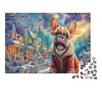 Puzzle 1000 pièces Bulldog Animaux Mignons Difficile Puzzle Impossible Carton Recyclé pour Experts 70x50cm