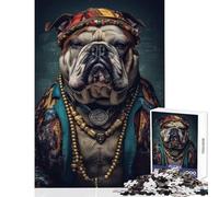Puzzle 1000 pièces Bulldog El Jefe Jeu éducatif Cadeau d'anniversaire Jouet éducatif Anti-Stress (50x75cm)