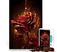 Puzzle 1000 pièces Burning Love V Neat Cut Decor Jeu de réflexion Cadeau Jeu Calme Activité d'anniversaire (50x75cm)
