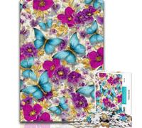Puzzle 1000 pièces Butterfly Art pour Adolescents, Jeu Familial Anti-Stress, défi Difficile, Cadeaux du Père Noël Secret (38x26cm)