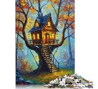 Puzzle 1000 pièces Cabane enchantée pour Adultes, Cadeau d'halloween, Puzzles en Papier pour Adolescents, décoration d'intérieur Unique, 1000 pièces (38 x 26 cm)