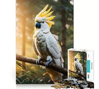Puzzle 1000 pièces Cacatoès Blanc Adulte Jeu de mémoire Amusant Découpe Nette Pièces Robustes Cadeau Unique pour soulager Le Stress (50x75cm)