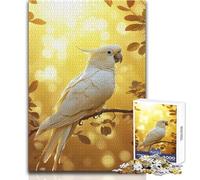 Puzzle 1000 pièces Cacatoès Blanc dans Une lumière dorée - Jeu éducatif, Analyse et logique - Idée Cadeau Père Noël Secret - Dimensions : 50x75cm