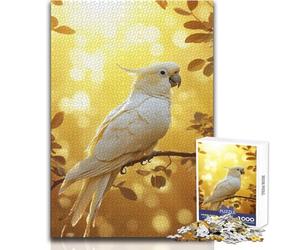 Puzzle 1000 pièces Cacatoès Blanc dans Une lumière dorée - Jeu éducatif, Analyse et logique - Idée Cadeau Père Noël Secret - Dimensions : 50x75cm