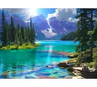 Puzzle 1000 Pièces,Cadeau De Puzzle De Paysage De Lac De Forêt De Montagne,Jeu D'Adresse pour Toute La Famille,pour Adultes Jeu Éducatif Défi Jouets 1000 Pièces,Puzzles pour Adultes Enfants
