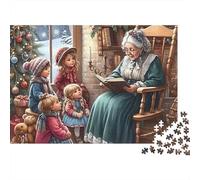 Puzzle 1000 pièces Cadeau Saint-Valentin pour Adultes Heure du Conte de Noël Enfants Heure du Conte Noël Premium Épais Solide Haute qualité Vibrant Défiant Soulagement du Stress 52x38cm/1000pcs