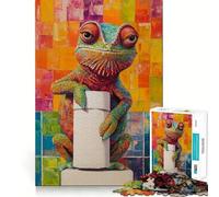 Puzzle 1000 pièces Caméléon avec Papier Toilette Découpe Lisse Jeu créatif et Relaxant Cadeau de Noël idéal (38x52cm)
