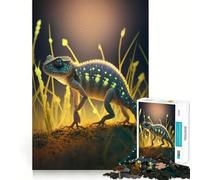 Puzzle 1000 pièces Caméléon Fantaisiste Découpe Précise Art Logique Jeu de Réflexion Calme Activité d'anniversaire (38x26cm)