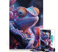 Puzzle 1000 pièces Caméléon Gros Plan Articulation Fine Jeu cognitif Amusant Jeu Calme Cadeau d'anniversaire Artistique (38x26cm)