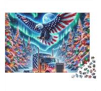 Puzzle 1000 pièces Camion American Eagle, Motif Drapeau néon, pour Adultes (à partir de 12 Ans), Jeu éducatif, décoration intérieure, défi,Anniversaire, 70 x 50 cm