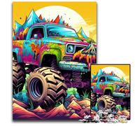 Puzzle 1000 pièces Camion psychédélique en Carton pour Adultes, Casse-tête Stimulant à Faire soi-même, Jeu Familial idéal ou Cadeau décoratif 26x38cm / 10,23x14,96 Pouces