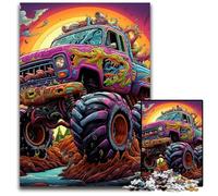 Puzzle 1000 pièces, Camion psychédélique, pour Adultes, détente et défi, décoration d'intérieur colorée, pour Les Amis, 26x38cm / 10,23x14,96 Pouces