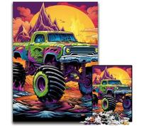 Puzzle 1000 pièces Camion psychédélique pour Adultes, idéal pour Les Amoureux, pour Noël, Le Nouvel an ou la Saint-Valentin 50x75cm / 19,68x29,52 Pouces