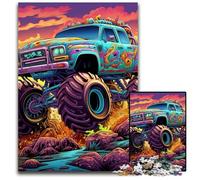 Puzzle 1000 pièces Camion psychédélique pour Adultes Puzzles pour Adultes Idéal pour Les Amoureux, Cadeau Parfait pour Noël, Nouvel an, Saint-Valentin 50x75cm / 19,68x29,52 Pouces