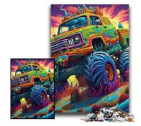 Puzzle 1000 pièces Camion psychédélique. Puzzles stimulants de 26x38cm. Design Complexe pour Adolescents, décoration DIY et Divertissement Stimulant.