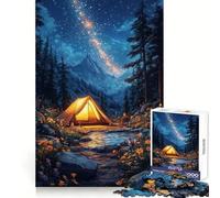 Puzzle 1000 pièces Camping sous la Voie lactée (50x75cm) Idéal pour Une réflexion Claire et Un Moment de détente Bords précis Cadeau de Noël élégant