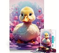 Puzzle 1000 pièces Canard bébé,découpe Lisse,Jeu de réflexion,Cadeau Relaxant,décoration de Noël (38x52cm)