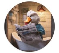Puzzle 1000 pièces Canard lisant Un Journal pour Adultes, Puzzle Rond, pour la Famille et Les Amis, défi cérébral 1000 pièces (67,5x67,5cm)