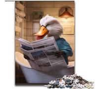 Puzzle 1000 pièces Canard lisant Un Journal Puzzle en Bois pour Adultes Taille 50x75cm Activité familiale Amusante, défi cérébral, pour Adolescent