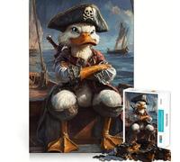 Puzzle 1000 pièces Canard Samouraï pour Adolescents Jeu de logique Pure Détente et Douceur Pièce d'art raffinée (38x52cm)