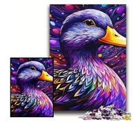 Puzzle 1000 pièces Canard Violet coloré Puzzle Impossible pour Adultes pour la décoration intérieure, l'entraînement cérébral et Les Cadeaux de Vacances Taille 50x75cm