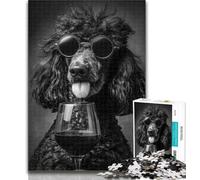 Puzzle 1000 pièces Caniche Noir Puzzle 1000 pièces pour Adolescents, Jouets éducatifs et éducatifs, décoration intérieure Unique et Cadeaux 26x38cm