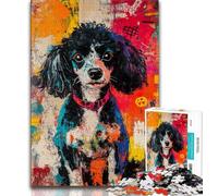 Puzzle 1000 pièces Caniche Toy pour Adolescents, pour Les Vacances à la Maison, avec pièces de Formes aléatoires entièrement emboîtables 50x75cm