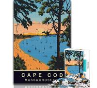 Puzzle 1000 pièces Cape Cod Beach pour Adolescents et Adultes, Anti-Stress, défi Difficile, décoration d'intérieur Unique et Cadeaux 75x50cm