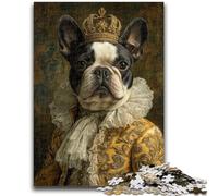Puzzle 1000 pièces Capitaine Pirate Bouledogue Français pour Adultes et Ados, Vacances à la Maison pour Passer Le Temps et Améliorer l'amour Entre Couples 50x75cm
