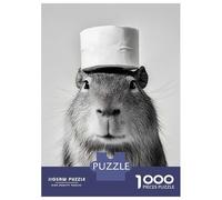 Puzzle 1000 Pièces Capybara with Toilet Paper Hat Puzzle pour Adultes Jeu Familial Analyse Et Logique Cadeaux Uniques pour Anniversaire Et Noël 52x38cm/1000pcs