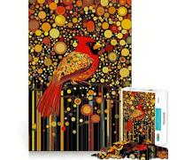 Puzzle 1000 pièces Cardinal dans Une forêt Lumineuse,Assemblage Parfait,Jeu Artistique et intellectuel,défi,Jeu de détente,Cadeau d'anniversaire Amusant (50x75cm)