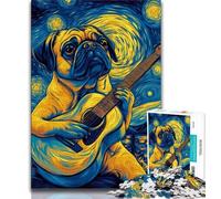 Puzzle 1000 pièces Carlin Jouant de la Guitare pour Adultes, Jouets éducatifs et éducatifs, Jeux familiaux avec Affiche et fiche de Questions-réponses Assorties 50x75cm
