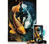 Puzzle 1000 pièces Carpe Koi Poissons,décor de Bords soignés,Jeu cognitif,Jouet Amusant et Facile à Jouer,Cadeau de Noël et de Loisirs (50x75cm)