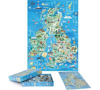 Puzzle 1000 pièces - Carte de la Grande-Bretagne et de l'Irlande Jigsaw Puzzle - Îles britanniques pour adultes et enfants à partir de 6 ans