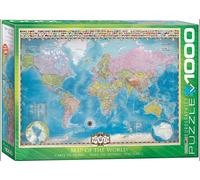 Puzzle 1000 Pièces Carte Du Monde Avec Drapeaux Eurographics 68cm x 49cm