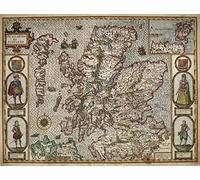 Puzzle 1000 pièces : Carte historique de l'Écosse par John Speed - Grande taille 66 cm x 50 cm