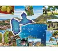 Puzzle 1000 Pieces Carte Postale Guadeloupe - Plage et paysages - Collection Evasion Outre mer - Set Puzzle Adultes et Carte