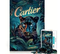 Puzzle 1000 pièces Cartier Panthère Majesté Premium Découpe Jeu de rôle et Exercice Mental Jouet de Paix et de Divertissement Cadeau d'anniversaire Amusant (38x52cm)