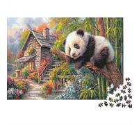 Puzzle 1000 pièces Carton épais Panda Géant,52x38cm, Panda sur l'arbre, très Difficile, adolescents12ans+/Adultes, Casse-tête Mental, Anti-Stress