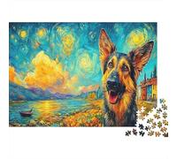 Puzzle 1000 Pièces Carton Recyclé Berger Allemand, Impossible & Super Challenging, Adultes & Ados 12+, Jeu Cerveau & Puzzle Éducatif, 38x26cm/1000pcs