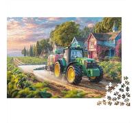Puzzle 1000 pièces Carton Robuste,sans poussière,représentant scène Ferme Un Tracteur pulvérisant dans Champs.Adultes,ce Puzzle Anti-Stress est activité Parfaite Jours et Loisirs Famille: 52 x 38 cm.