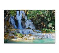 Puzzle 1000 pièces Cascade du Laos Luang Prabang Laos Jeu d'art Souvenir de Voyage 26x38CM