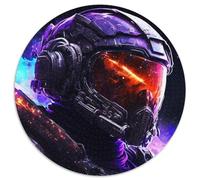 Puzzle 1000 pièces Casque Soldat dans l'espace Puzzle Rond 1000 pièces Un Casse-tête Stimulant pour Les Adolescents, Une soirée de Jeux en Famille Amusante 1000 pièces (67,5x67,5cm)