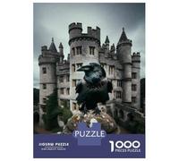Puzzle 1000 Pièces Castle Raven Statue Decor Casse-tête pour Adultes, Jeu De Réflexion Amusant Et Humoristique, Idéal comme Cadeau pour Toute La Famille 38x26cm/1000pcs